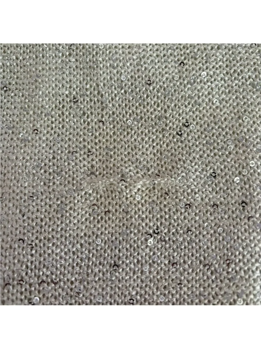 Sioni Winter White Sparkle Sweater XL – Hi-Lo Hem, Chiffon Lining, Rhinestone